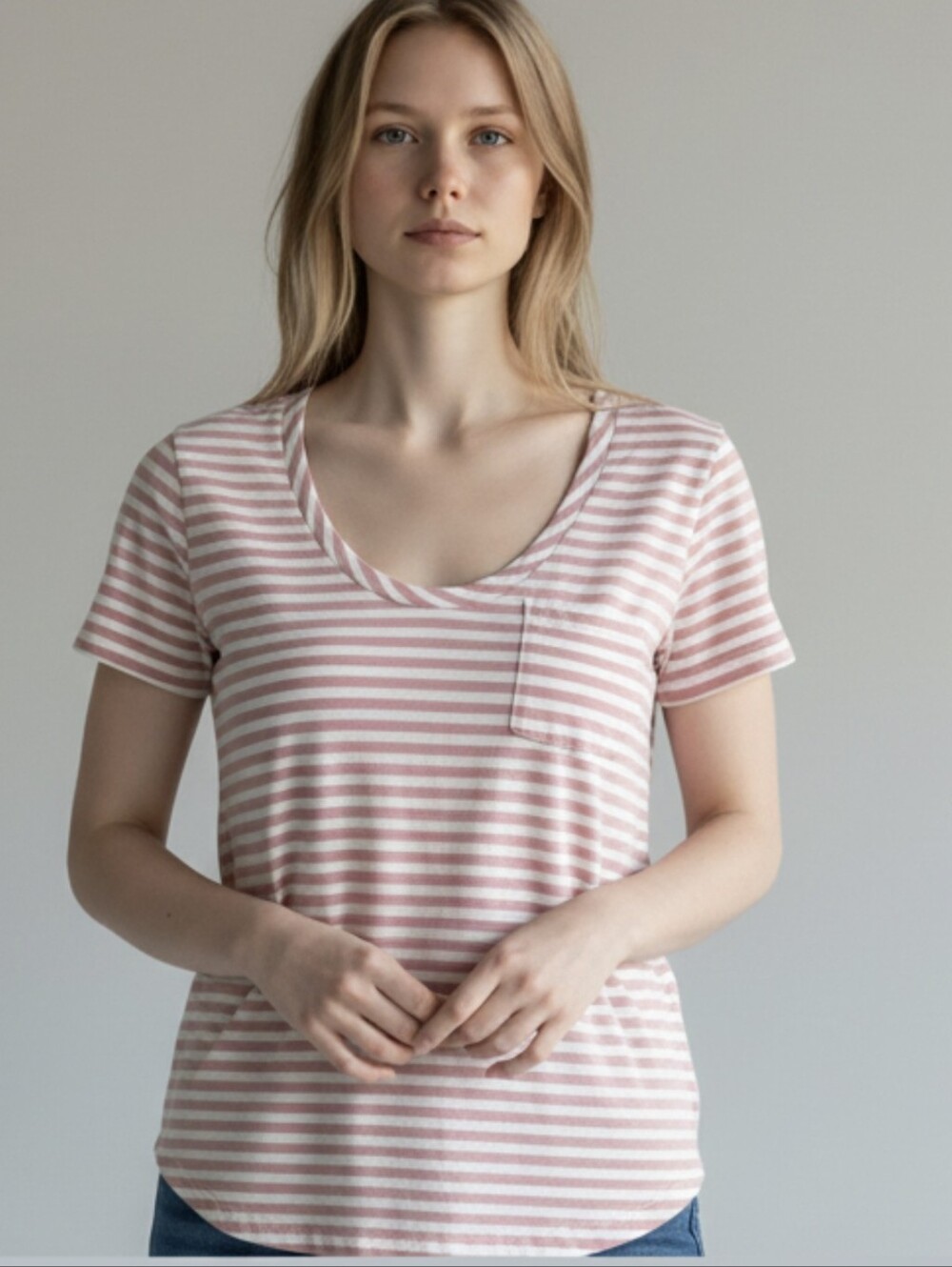 Caslon Pink Stripe Women's Tee - XS